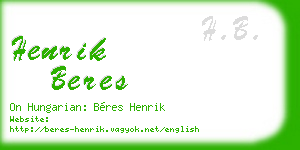 henrik beres business card