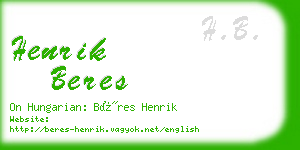 henrik beres business card